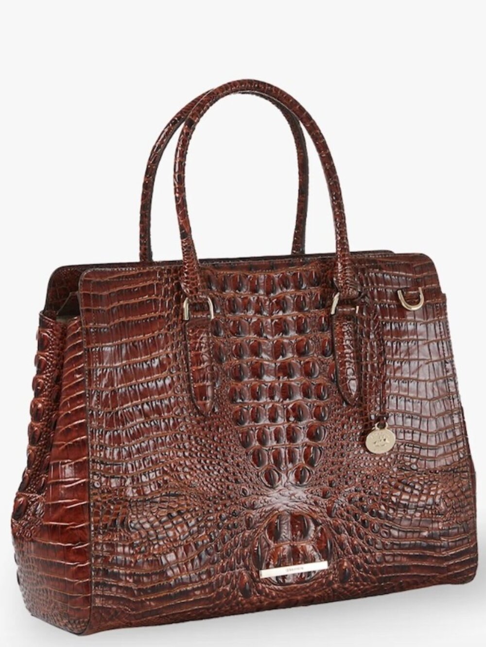 Brahmin Large Finley Carryall Satchel Purse Handbag Pecan Melbourne - Picture 4 of 14
